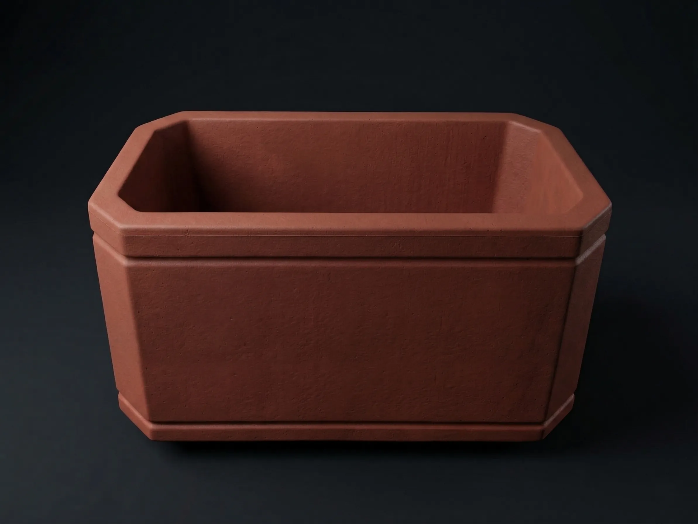 Dikdörtgen Desenli Beton Saksı - Görsel 3