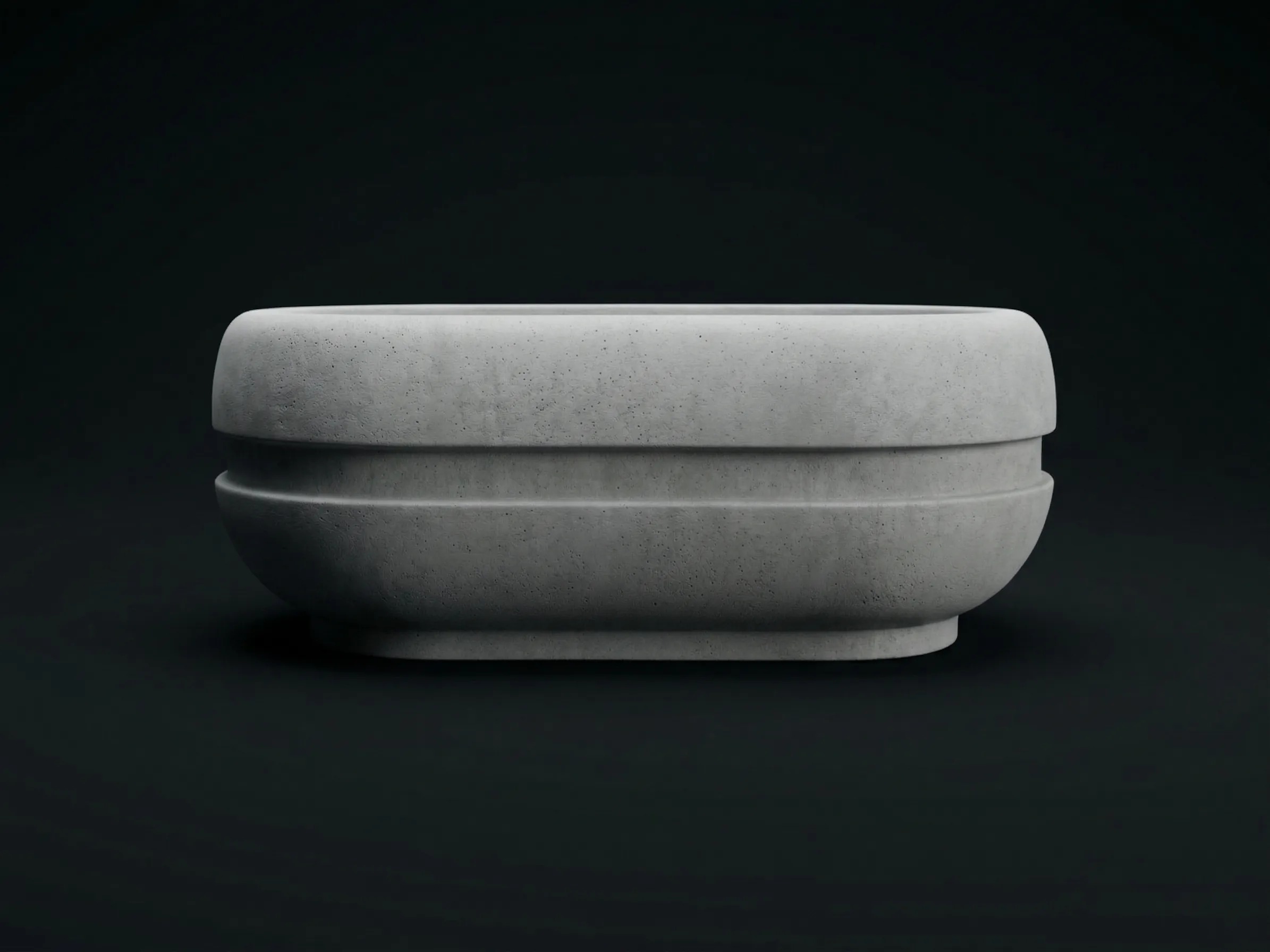 Oval Desenli Beton Saksı